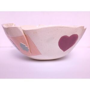 1989 Vintage Postmodern Southwestern Ceramic Bowl by Artist Barbara Demery